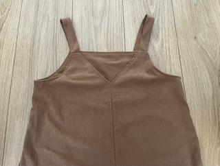 Vestido peto pana marrón Shein