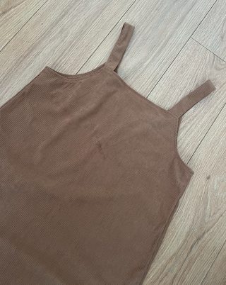 Vestido peto pana marrón Shein