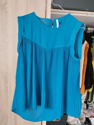 Blusa Tiffosi azul com pregas