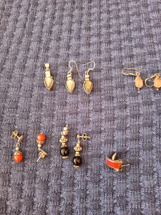 Pendientes de plata y coral