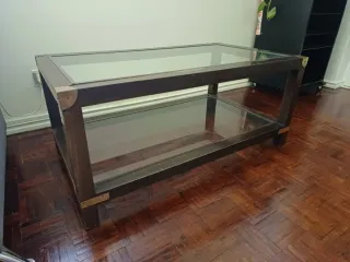 Mesa de centro madeira e vidro