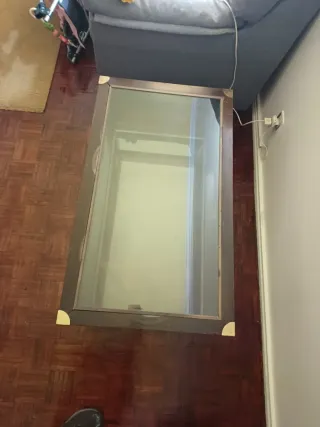 Mesa de centro madeira e vidro