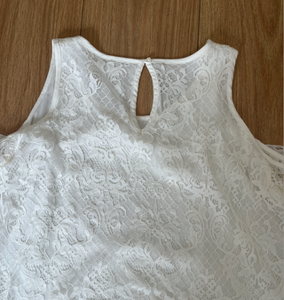 Blusa Camiseta Hollister encaje blanca manga larga