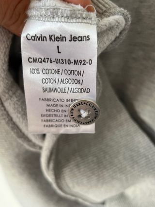 Felpa Calvin Klein L Grigia