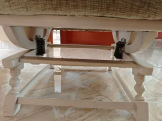 2 Sillones Mecedoras Tela y Madera