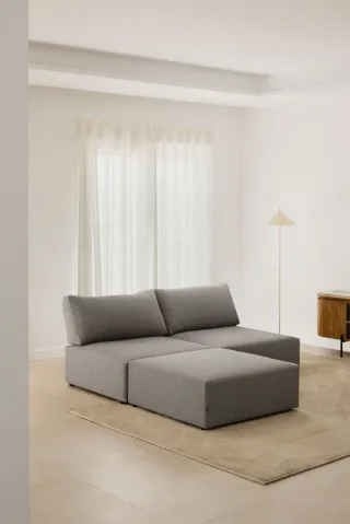Sofá modular con puff Sklum