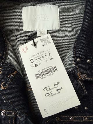 Chaqueta Zara Vaquera Tachuelas Oversize