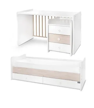 Cuna convertible en cama y escritorio