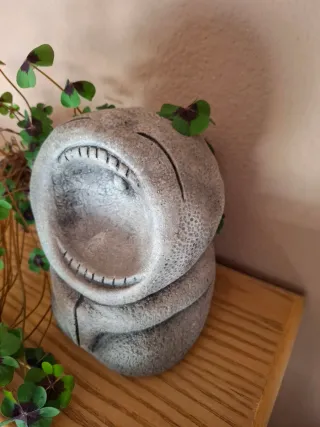 Statuetta di Buddha Ridente in Pietra 19cm, Peso circa 5kg