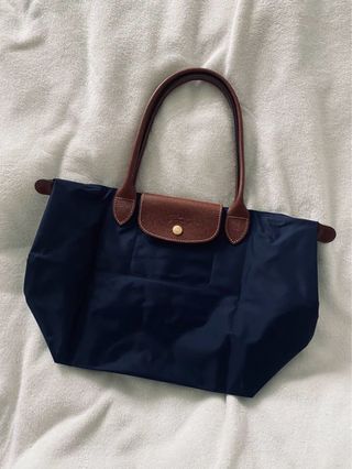 Mala Longchamp Azul Couro