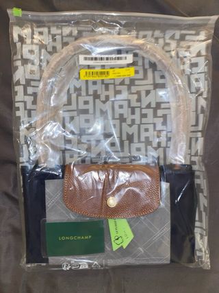 Mala Longchamp Azul Couro