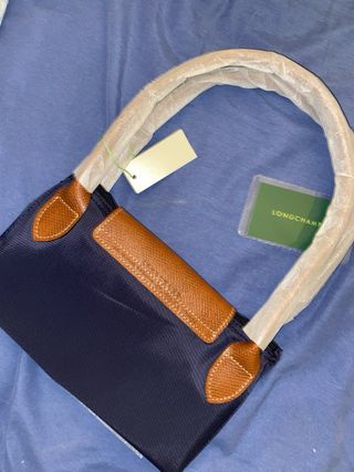 Mala Longchamp Azul Couro