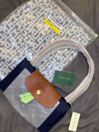 Mala Longchamp Azul Couro