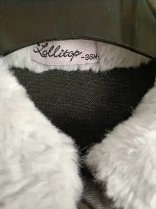Giacca jeans bambina nera con pelliccia 36 mesi