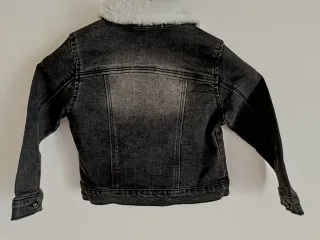 Giacca jeans bambina nera con pelliccia 36 mesi