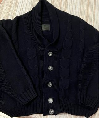 Cardigan uomo blu taglia xl misto lana