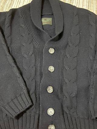 Cardigan uomo blu taglia xl misto lana