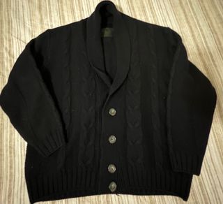 Cardigan uomo blu taglia xl misto lana