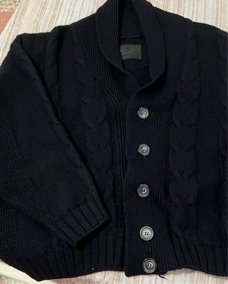 Cardigan uomo blu taglia xl misto lana