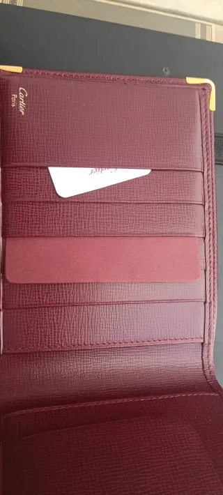 Portafoglio Cartier Uomo Nuovo Bordeaux con scatol