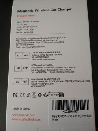 CARGADOR FAST INALAMBRICO COCHE