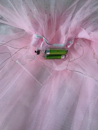 Falda Tul Rosa Estrellas Brillantes