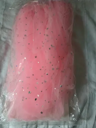 Falda Tul Rosa Estrellas Brillantes