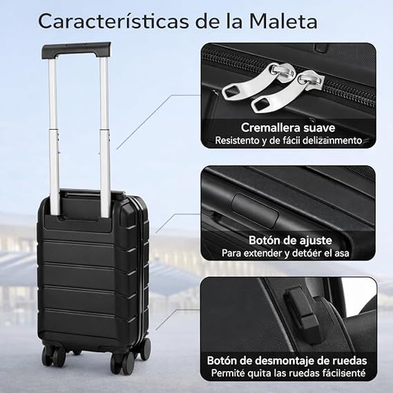 Maleta De Cabina (40x25x20) Ruedas Desmontables
