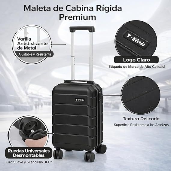 Maleta De Cabina (40x25x20) Ruedas Desmontables