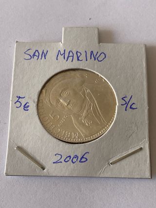 Moneda plata 5 € San Marino 2006
