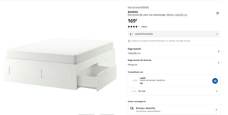 Cama IKEA Brimnes 140x200 + Somier