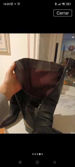 Botas altas mujer piel negras