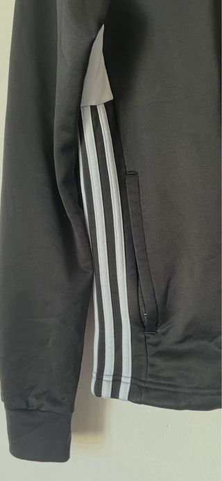 Felpa Adidas zip grigia e nera taglia XS