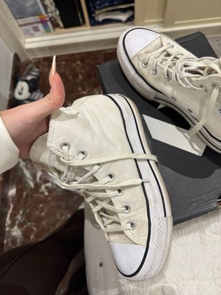 Converse plataforma blancas