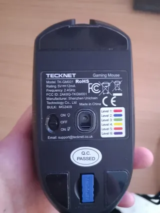 Ratón Gaming TeckNet Inalámbrico Negro