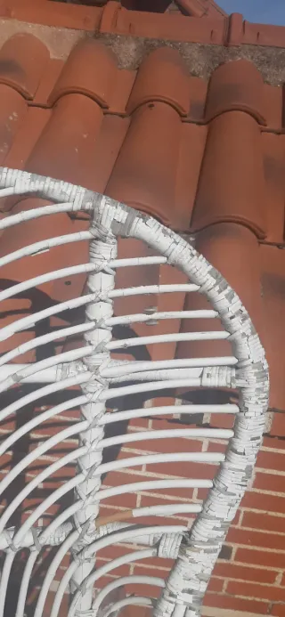 Sillón Peineta Mimbre Blanco