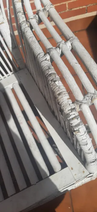 Sillón Peineta Mimbre Blanco