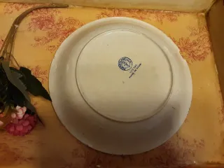 Plato Cartuja de Sevilla Antiguo Azul y Blanco