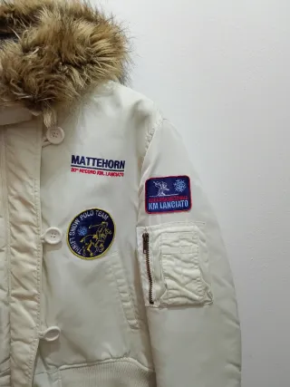 Giubbotto donna bianco con patch