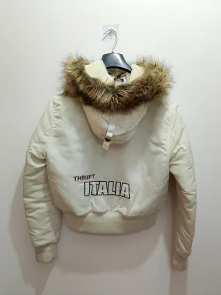 Giubbotto donna bianco con patch