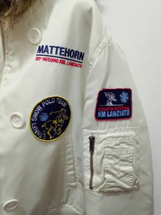 Giubbotto donna bianco con patch