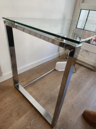 Mesa Escritorio Cristal y Metal