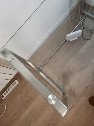 Mesa Escritorio Cristal y Metal