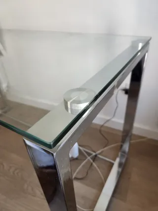 Mesa Escritorio Cristal y Metal