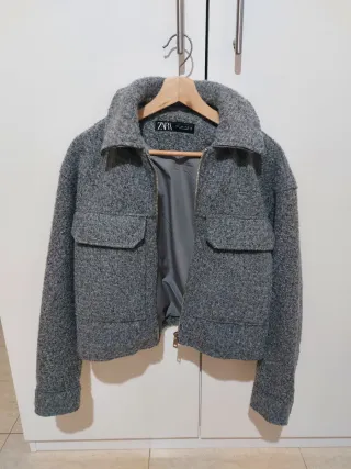 Abrigo Zara Gris Talla S