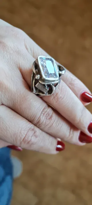 Anel Gabriela Styliano Prata Cristal