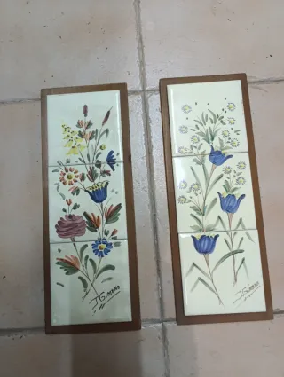 Quadri Decorativi Fiori in Legno e Ceramica