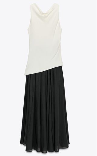 Vestido de invitada negro y blanco