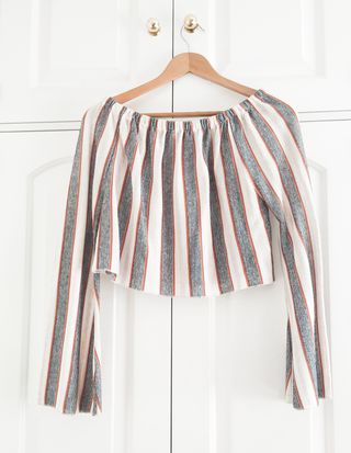 Top Zara Hombros Descubiertos Rayas