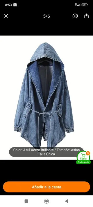 Chaqueta vaquera con capucha